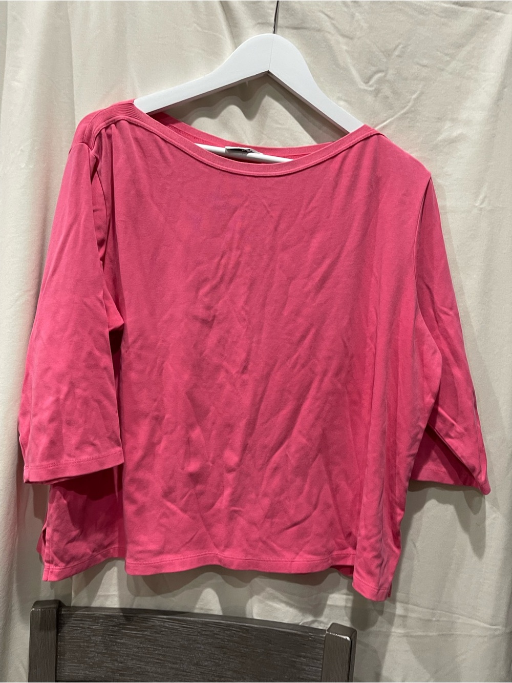 Talbots Bright Pink Boatneck Long Sleeve Top